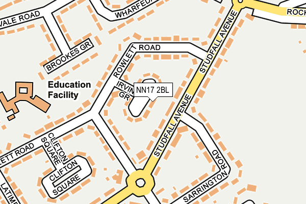 NN17 2BL map - OS OpenMap – Local (Ordnance Survey)