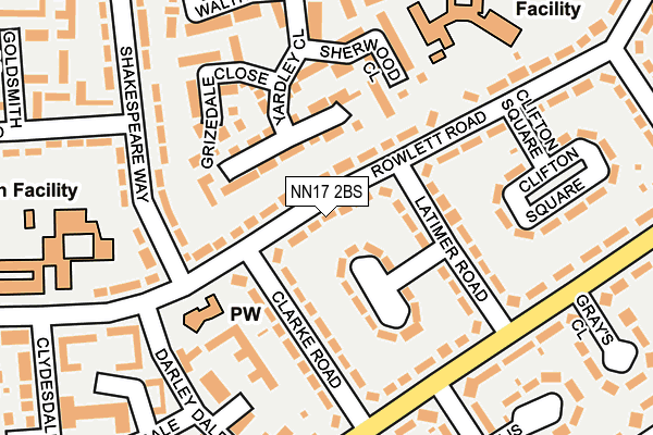 NN17 2BS map - OS OpenMap – Local (Ordnance Survey)