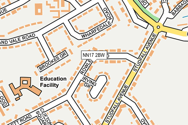 NN17 2BW map - OS OpenMap – Local (Ordnance Survey)