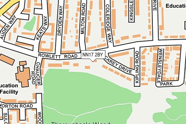 NN17 2BY map - OS OpenMap – Local (Ordnance Survey)