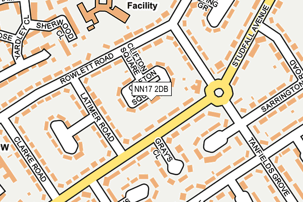 NN17 2DB map - OS OpenMap – Local (Ordnance Survey)