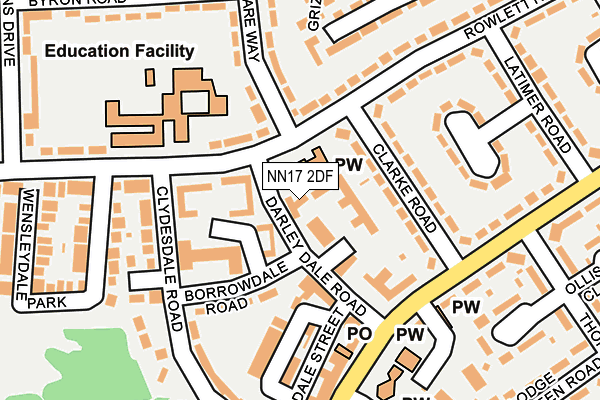 NN17 2DF map - OS OpenMap – Local (Ordnance Survey)
