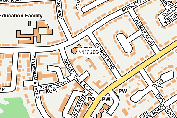 NN17 2DG map - OS OpenMap – Local (Ordnance Survey)