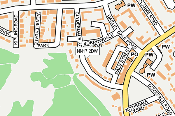 NN17 2DW map - OS OpenMap – Local (Ordnance Survey)