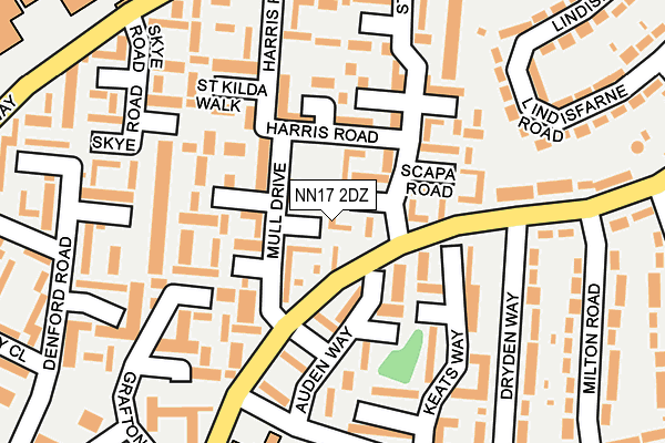 NN17 2DZ map - OS OpenMap – Local (Ordnance Survey)