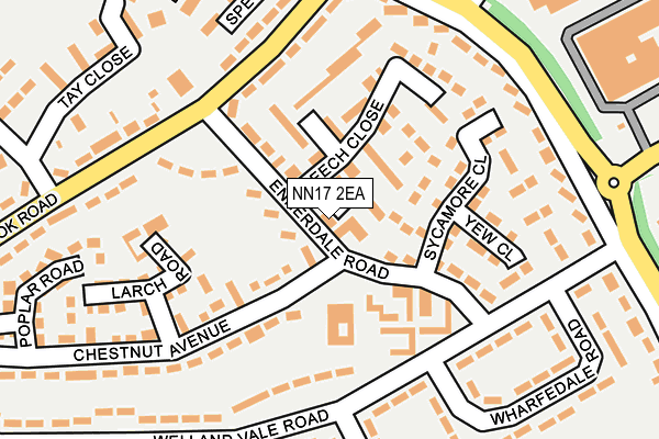 NN17 2EA map - OS OpenMap – Local (Ordnance Survey)