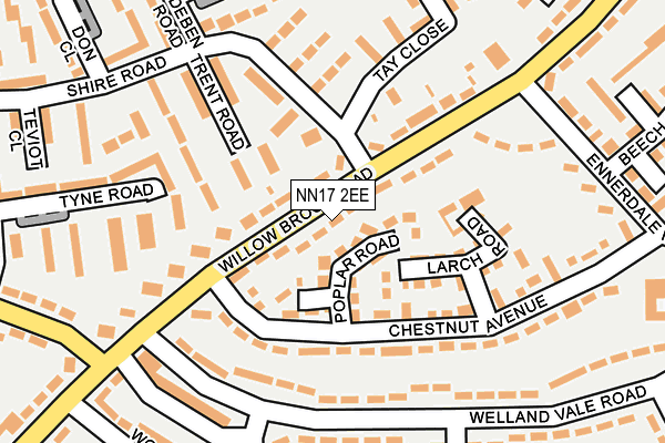 NN17 2EE map - OS OpenMap – Local (Ordnance Survey)