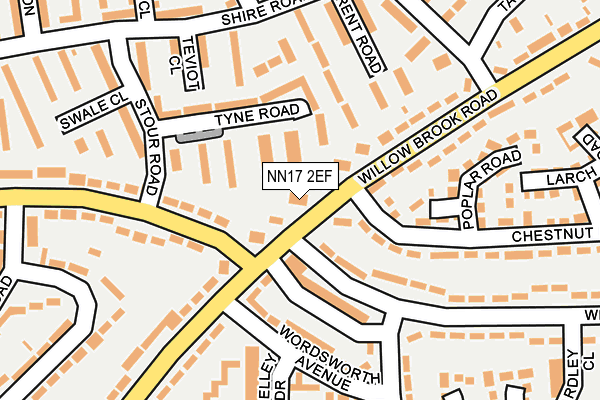 NN17 2EF map - OS OpenMap – Local (Ordnance Survey)