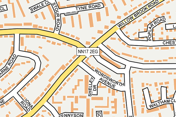 NN17 2EG map - OS OpenMap – Local (Ordnance Survey)