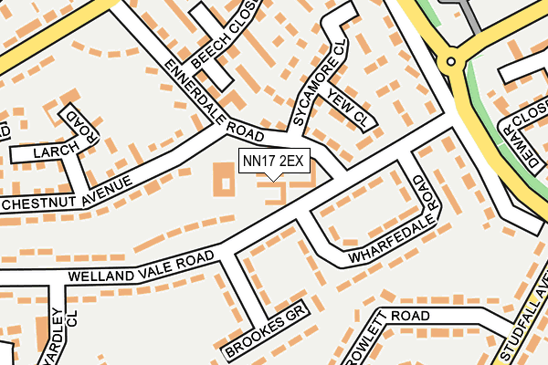 NN17 2EX map - OS OpenMap – Local (Ordnance Survey)
