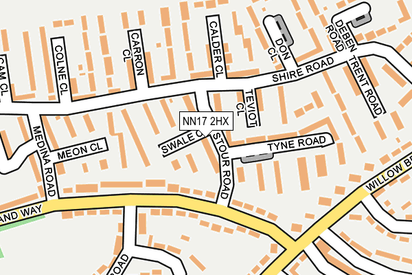 NN17 2HX map - OS OpenMap – Local (Ordnance Survey)