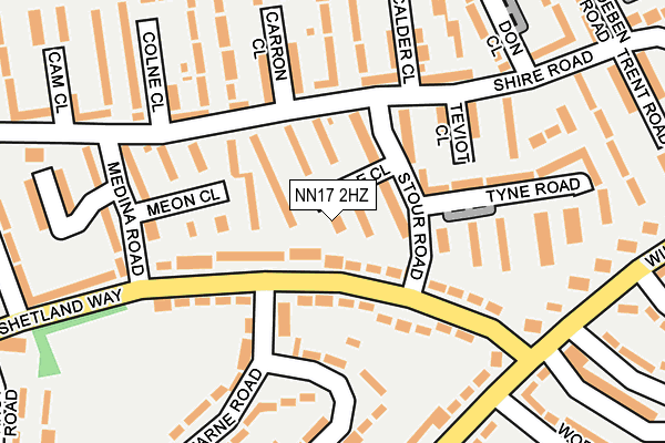 NN17 2HZ map - OS OpenMap – Local (Ordnance Survey)