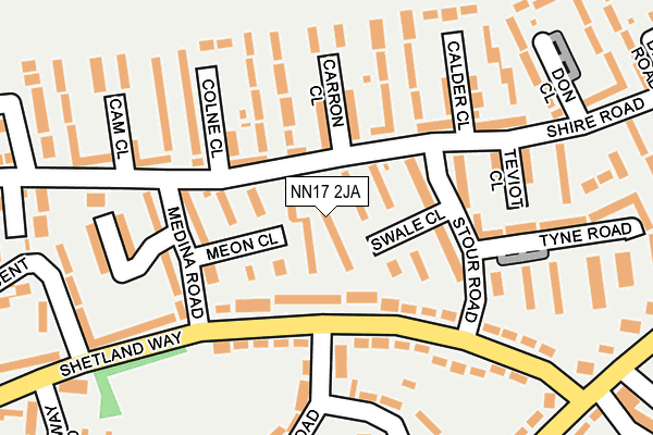 NN17 2JA map - OS OpenMap – Local (Ordnance Survey)