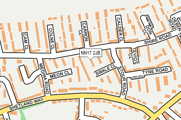 NN17 2JB map - OS OpenMap – Local (Ordnance Survey)