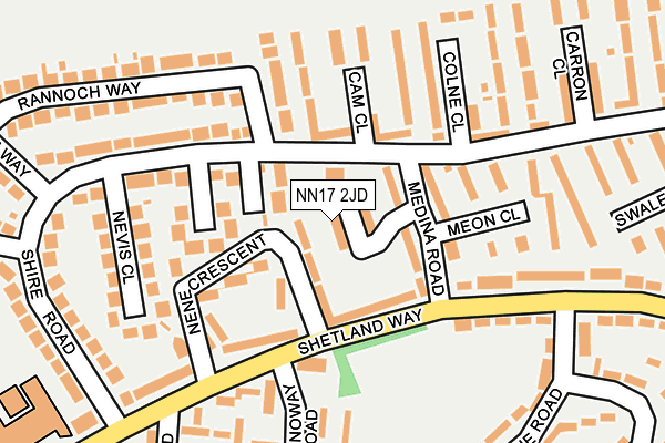 NN17 2JD map - OS OpenMap – Local (Ordnance Survey)