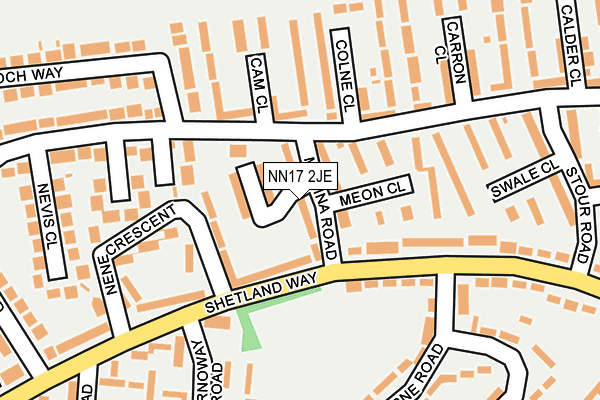 NN17 2JE map - OS OpenMap – Local (Ordnance Survey)