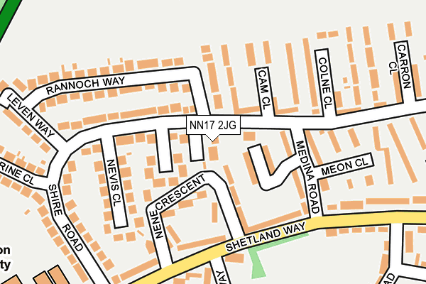 NN17 2JG map - OS OpenMap – Local (Ordnance Survey)