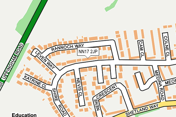 NN17 2JP map - OS OpenMap – Local (Ordnance Survey)