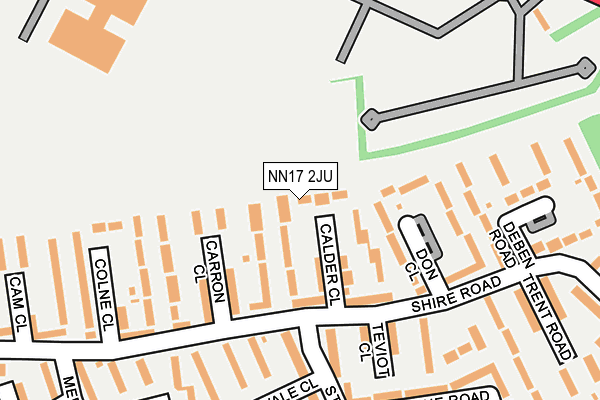 NN17 2JU map - OS OpenMap – Local (Ordnance Survey)