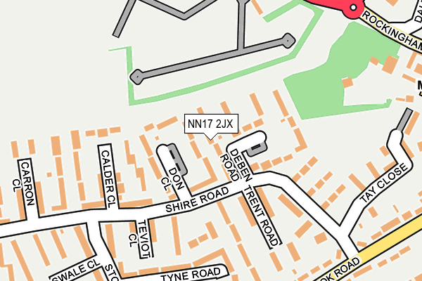 NN17 2JX map - OS OpenMap – Local (Ordnance Survey)