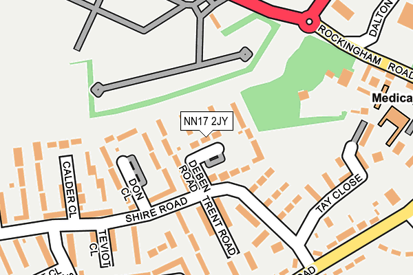 NN17 2JY map - OS OpenMap – Local (Ordnance Survey)