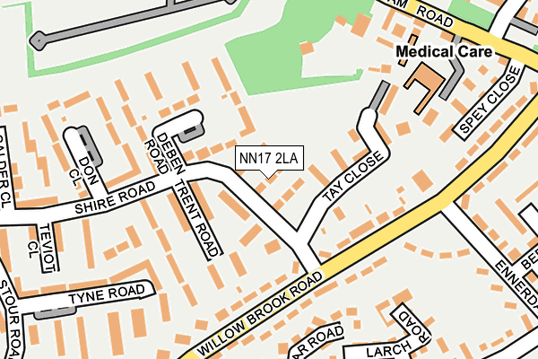 NN17 2LA map - OS OpenMap – Local (Ordnance Survey)