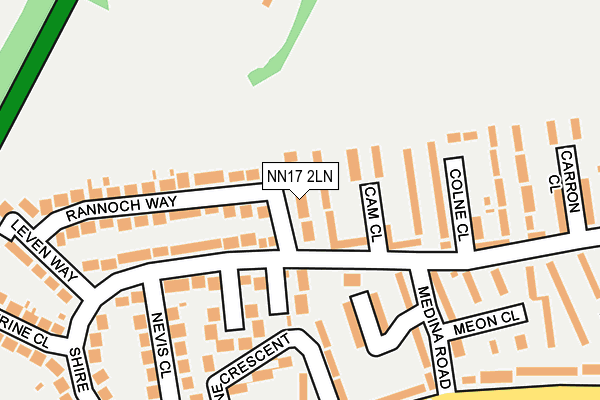 NN17 2LN map - OS OpenMap – Local (Ordnance Survey)
