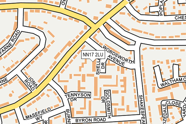 NN17 2LU map - OS OpenMap – Local (Ordnance Survey)