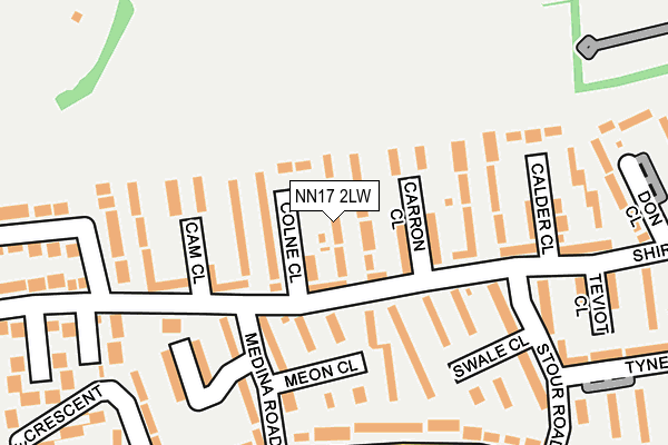 NN17 2LW map - OS OpenMap – Local (Ordnance Survey)