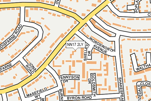 NN17 2LY map - OS OpenMap – Local (Ordnance Survey)
