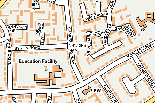 NN17 2NB map - OS OpenMap – Local (Ordnance Survey)