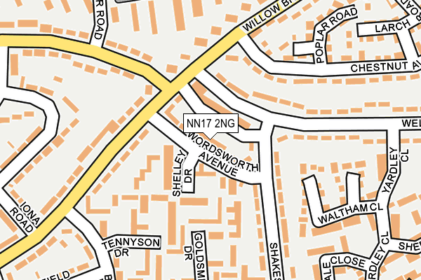 NN17 2NG map - OS OpenMap – Local (Ordnance Survey)