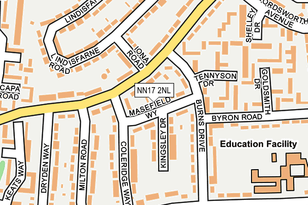 NN17 2NL map - OS OpenMap – Local (Ordnance Survey)