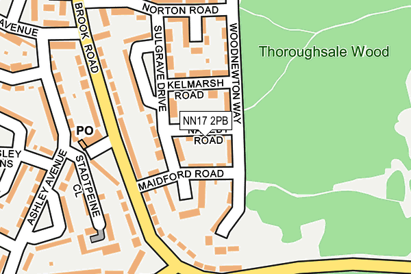 NN17 2PB map - OS OpenMap – Local (Ordnance Survey)