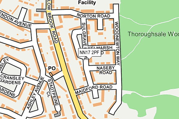 NN17 2PF map - OS OpenMap – Local (Ordnance Survey)