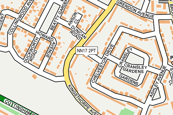 NN17 2PT map - OS OpenMap – Local (Ordnance Survey)