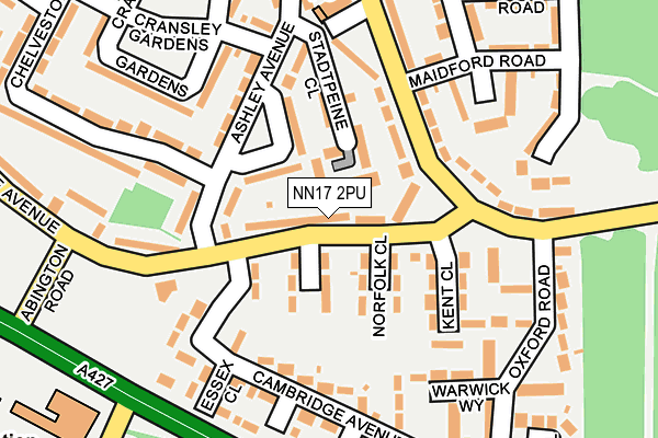 NN17 2PU map - OS OpenMap – Local (Ordnance Survey)