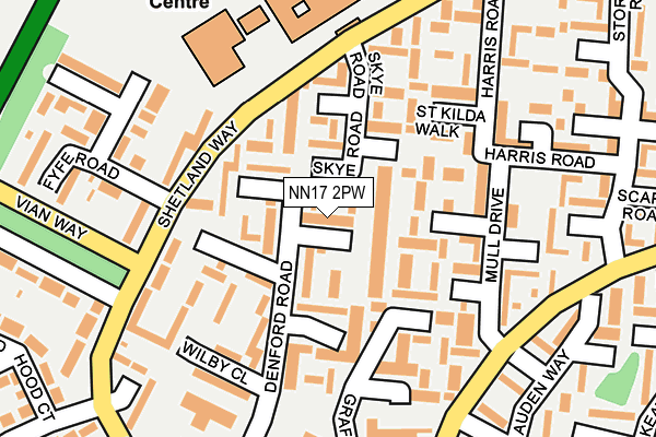 NN17 2PW map - OS OpenMap – Local (Ordnance Survey)