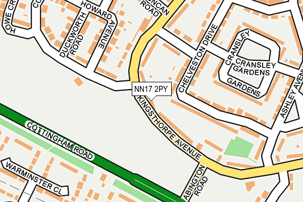 NN17 2PY map - OS OpenMap – Local (Ordnance Survey)