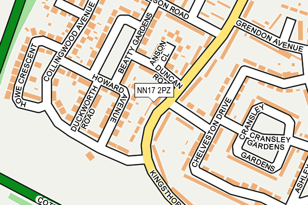 NN17 2PZ map - OS OpenMap – Local (Ordnance Survey)