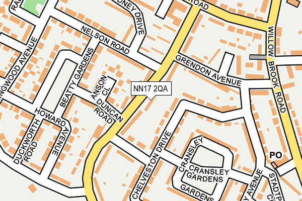 NN17 2QA map - OS OpenMap – Local (Ordnance Survey)
