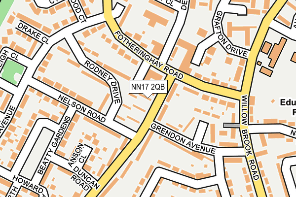 NN17 2QB map - OS OpenMap – Local (Ordnance Survey)