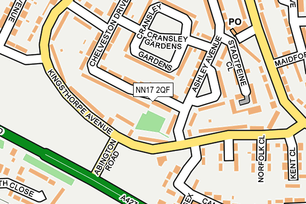 NN17 2QF map - OS OpenMap – Local (Ordnance Survey)