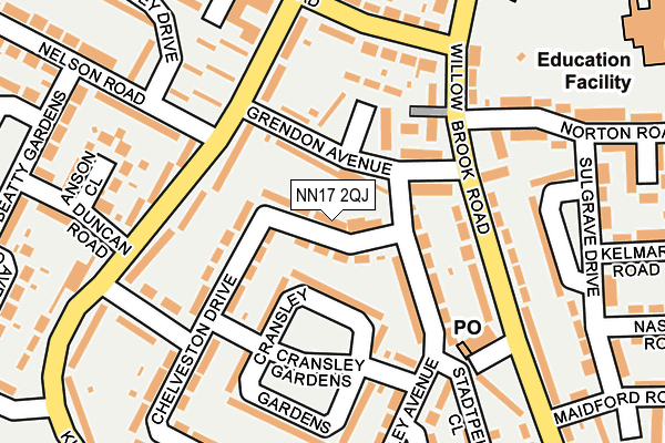 NN17 2QJ map - OS OpenMap – Local (Ordnance Survey)