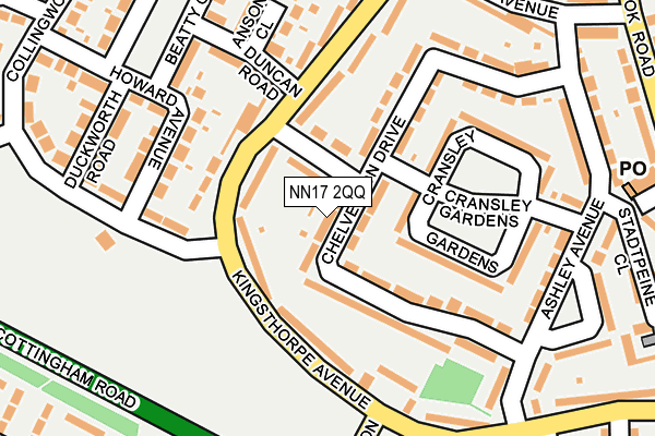 NN17 2QQ map - OS OpenMap – Local (Ordnance Survey)