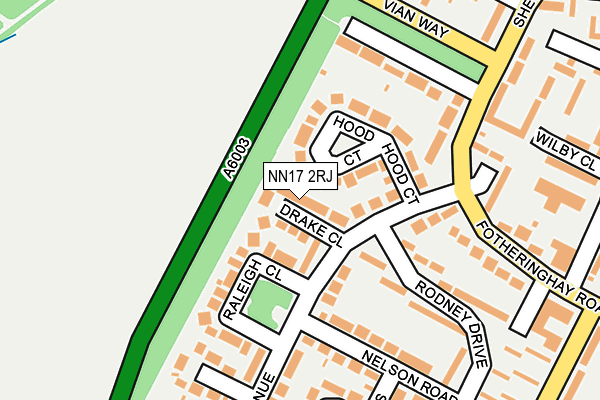 NN17 2RJ map - OS OpenMap – Local (Ordnance Survey)