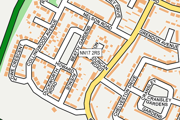NN17 2RS map - OS OpenMap – Local (Ordnance Survey)