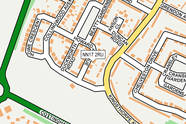 NN17 2RU map - OS OpenMap – Local (Ordnance Survey)