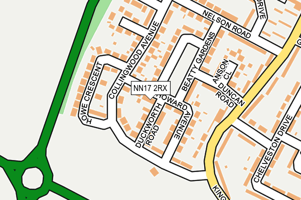 NN17 2RX map - OS OpenMap – Local (Ordnance Survey)