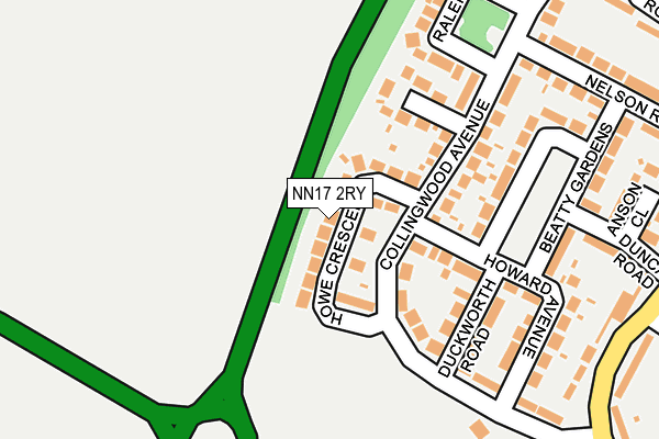 NN17 2RY map - OS OpenMap – Local (Ordnance Survey)